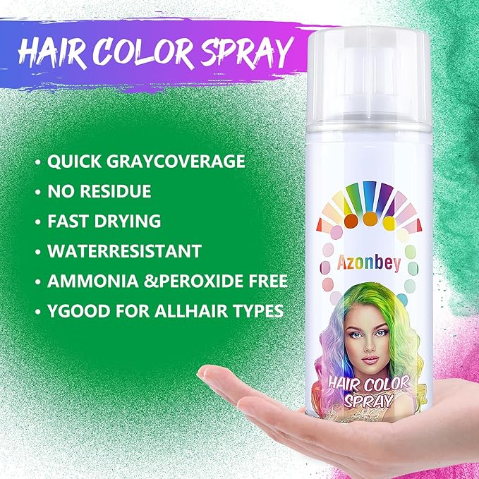 Kids Natural Hair Styling Spray, Pomades and Temporary 1-Day Washable Hair Color Gel Cream in Green