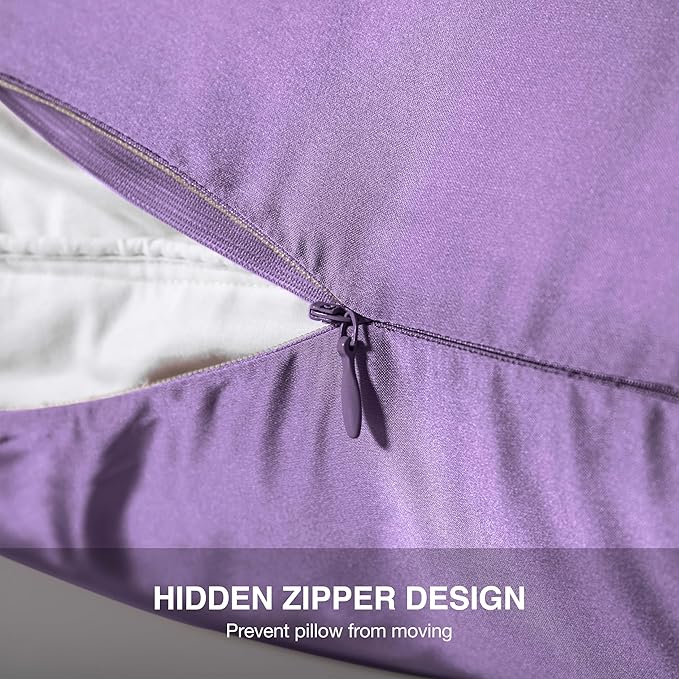 Mulberry Silk Pillowcase for Hair and Skin,Cooling Silk Pillow Case with Hidden Zipper,Allergen Proof Dual Sides Soft Breathable Smooth Silk Pillow Cover for Women (Violet, Toddler)