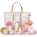 Spa Luxetique Gift Baskets for Women, Dasiy Dream Scented 15pcs Bath Gift Sets with Shower Gel, Hand Cream and Tote Bag, Mother's Day Gifts for Mom