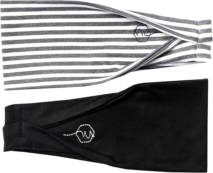 Maven Thread 4" Wide Workout Headbands for Women (2 Pack) – Non-Slip Sweatbands for Gym, Running & Yoga