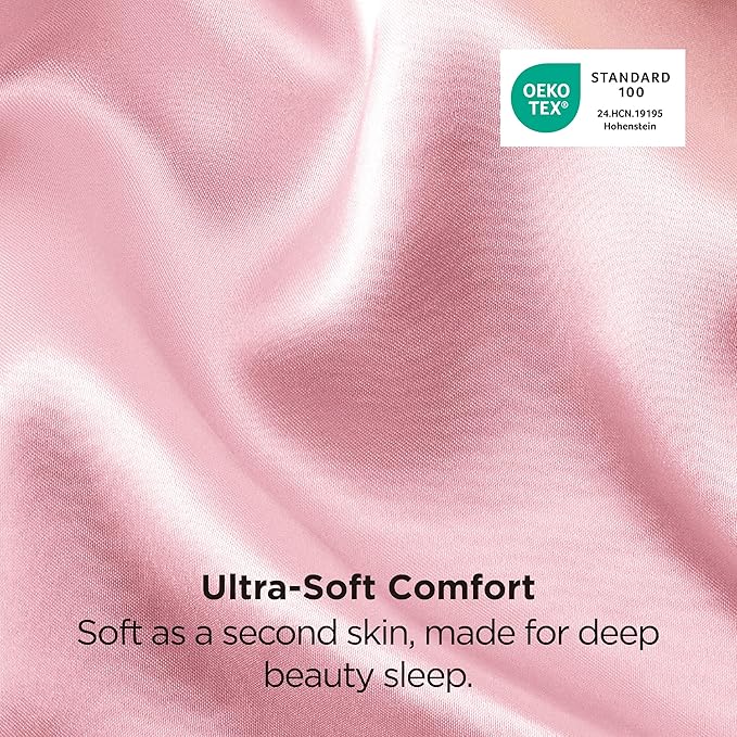 Bedsure Satin Pillowcase for Hair and Skin Queen, Similar to Silk Pillow Cases, Pillow Cases Set of 2 with Envelope Closure, Pink Room Decor Essentials,Pink Gifts for Women Girls 20x30 Inches, 2pcs