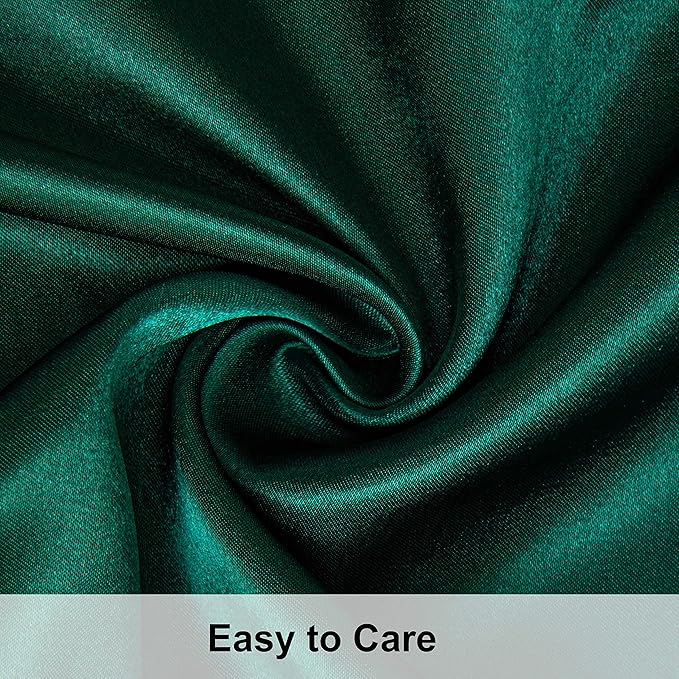 NTBAY 2 Pack Satin Queen Pillowcases for Hair and Skin, Luxurious and Silky Pillow Cases with Envelope Closure, 20x30 Inches, Dark Green